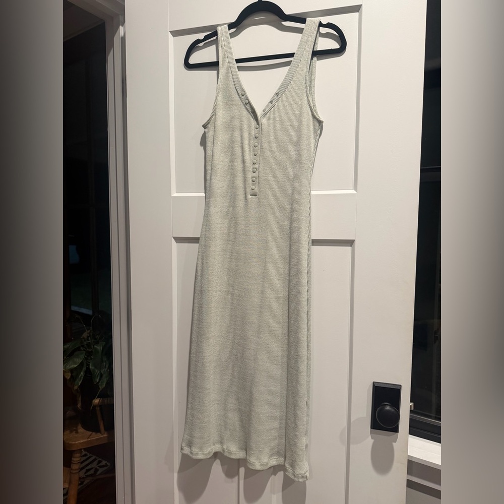 Amuse Society Light Sage Ribbed Knit Dress